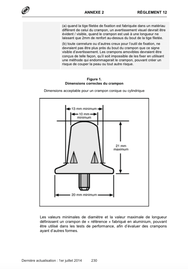 Règlement 12 IRB - Annexe 2 - les chaussures de rugby